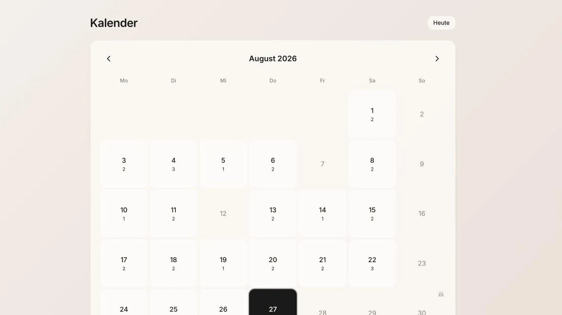 BeautyBook Kalender